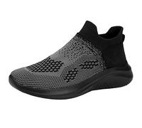 VaiKanhai Sneaker Damen, Komfortabel Sportschuhe Joggingschuhe Bequeme Dehnbar Laufschuhe Slip-On-Plattform-Sneaker Outdoor Joggingschuhe Schnürer Arbeitsschuhe Sneaker Memory Foam Slip On (Grey, 43)