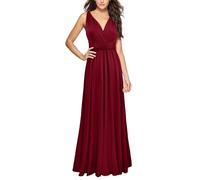 VaiKanhai Wickelkleid, wandelbar, Multiway-Kleider, Kleider für Brautjungfern, Hochzeitsgästekleider für Frauen, S XL Samtkleid Rot (RD2, M)