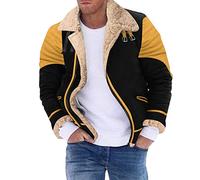 VaiKanhai Winterjacke Herren Jacke Slim Fit | Wärme Wollmantel Kurze Kerbkragen Baumwolle Militär Jacke Männer Outdoorjacke Versteckter Zip Up Zipjacke Outdoor Bomberjacke Übergangsjacke S-5XL