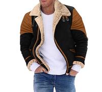 VaiKanhai Winterjacke Herren Jacke Slim Fit | Wärme Wollmantel Kurze Kerbkragen Baumwolle Militär Jacke Männer Outdoorjacke Versteckter Zip Up Zipjacke Outdoor Bomberjacke Übergangsjacke S-5XL