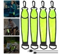 Vaileal 4 Stück LED Blinklicht Schulranzen: 3 Modi USB Sicherheitslicht Reflektoren Anhänger Schulranzen, Reflektoren Kinder, wasserdichte Reflektor Anhänger für Schulranzen Rucksack Joggen