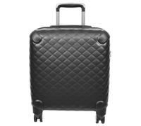 Vaitape Pilotentasche aus Kunstleder, leicht, mit vier Rädern, gestepptes Design, Schwarz , Cabin, Pilotenkoffer