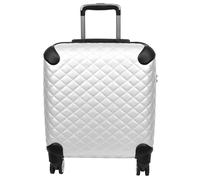 Vaitape Pilotentasche aus Kunstleder, leicht, mit vier Rädern, gestepptes Design, weiß, Cabin, Pilotenkoffer