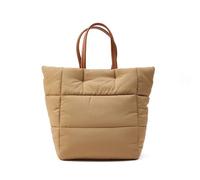 VAKAER Puffer Tote Bag Frauen Leichte Daunen Handtasche mit verstellbaren Riemen, gesteppte Schulter Crossbody Taschen Für Arbeit Reisen, Beige, Einheitsgröße