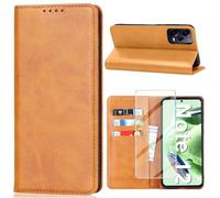Vaki Handyhülle für Xiaomi Redmi Note 12 Hülle mit Schutzfolie, Schutzhülle Note 12 Leder Wallet Kartenfach Standfunktion Klapphülle für Xiaomi Note 12 Case Cover Klappbar (Gelb)