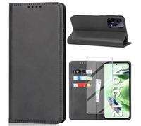 Vaki Handyhülle für Xiaomi Redmi Note 12 Hülle mit Schutzfolie, Schutzhülle Note 12 Leder Wallet Kartenfach Standfunktion Klapphülle für Xiaomi Note 12 Case Cover Klappbar (Schwarz)