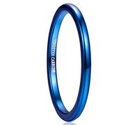 Vakki 2mm Blau Schmal Ringe für Männer/Frauen Paarring Wolfram Geburtstag Jubiläum Größe 54.4(17.3)