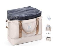 Vakuum Reisetasche Damen Handgepäck Tasche Sporttasche Weekender Bag Schwimmtasche Wasserdicht Travel Bag Duffle Bag Fitnesstasche Trainingstasche Krankenhaustasche,Y3-Beige Braun