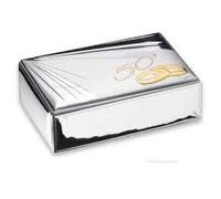 VALENTI & CO. Silberne Schmuckschatulle, Geschenkidee zum 50. Hochzeitstag, elegante Schmuckschatulle zum Jahrestag der Goldenen Hochzeit, perfektes Geschenk für dauerhafte Liebe