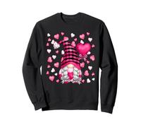 Valentines GNOME Graphic Cute Pink Buffalo Plaid Love Hearts Sweatshirt