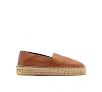 Valentino Garavani Low-Top Sneaker - Logo-Plaque Leather Espadrilles - Gr. 42 (EU) - in Braun - für Damen