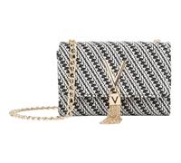 Umhängetasche VALENTINO BAGS "DIVINA SUMMER", Damen, Gr. B/H/T: 17cm x 11,5cm x 5cm, nero, multicolor, Baumwolle, Taschen Umhängetasche, Damen Handtasche mit goldfarbenem Schmuckelement und Fransen (6
