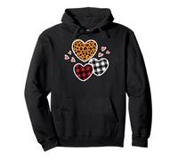 Valentinstag Herzen Plaid Leopard Muster Frauen Mädchen Kinder Pullover Hoodie