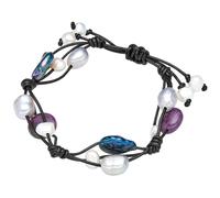 Valero Pearls Armband Echtleder Amethyst Süßwasser-Zuchtperle schwarz Home & Lifestyle Produkte (1.0 st)