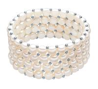 Armband Süßwasser-Zuchtperlen weiß ca. 6,0-6,5 mmSterling Silber Zwischenkügelchen