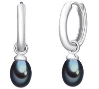 Creolen Sterling Silber Süßwasser-Zuchtperlen pfauenblau