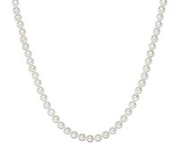 Valero Pearls Damen Perlenhalskette Hochwertige Süßwasser-Zuchtperlen 7-8 mm Rund weiß 925 Sterling Silber - Perlenkette Halskette mit echten Perlen
