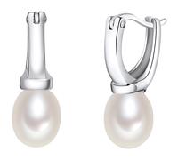 Valero Pearls Creolen Gelbvergoldet Süßwasser-Zuchtperlen weiß 22,0 mm Damen