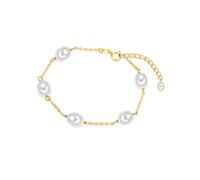 Valero Pearls Damen Armband aus 925/- Sterling Silber mit Süßwasser-Zuchtperlen ca. 7,0-7,5 mm