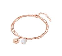 Valero Pearls Armband Edelstahl Süßwasser-Zuchtperle in Roségold 17,0 cm Basislänge + 3,0 Verlängerung Damen