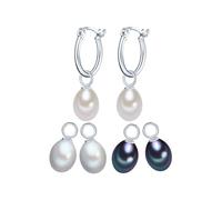 Valero Pearls Creolen Sterling Silber Süßwasser-Zuchtperle silber Ohrring Produkte (1.0 pieces)