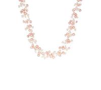 Valero Pearls Damen-Kette Hochwertige Süßwasser-Zuchtperlen 4-6 mm Barock rosa weiß - Perlenkette Halskette mit echten Perlen