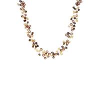 Kette Süßwasser-Zuchtperlen braun hellbraunweiß