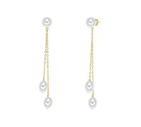 Valero Pearls - Ohrhänger Sterling Silber Süßwasser-Zuchtperle in Gelbgold Ohrringe Damen