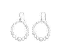 Valero Pearls Damen Ohrhänger aus 925/- Sterling Silber mit Süßwasser-Zuchtperle weiß Rund 3,1-6,3 mm
