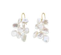 Valero Pearls Damen Ohrhänger Sterling Silber Süßwasser-Zuchtperlen, gold gelbgold
