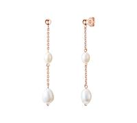 Ohrhänger Edelstahl rosévergoldet Süßwasser-Zuchtperle weiß