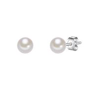 Valero Pearls Damen-Ohrstecker Hochwertige Süßwasser-Zuchtperlen in ca. 5 mm Rund weiß 925 Sterling Silber - Perlenohrstecker mit echten Perlen 186120