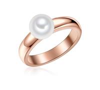 Ring Sterling Silber rosévergoldet Süßwasser-Zuchtperlen weiß 52