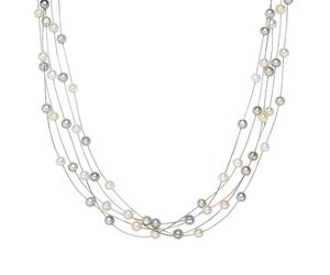 Valero Pearls Halskette - Sterling Silber Perlen-Kette Süßwasser-Zuchtperle - Gr. unisize - in Grau - für Damen
