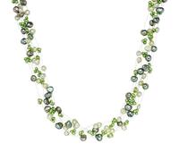 Valero Pearls Halskette - Sterling Silber Perlen-Kette Süßwasser-Zuchtperle - Gr. unisize - in Grün - für Damen