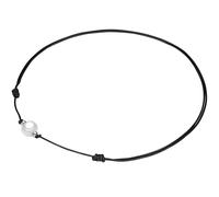 Valero Pearls Kette Echtleder schwarz Süßwasser-Zuchtperle weiß 75,0 cm Damen