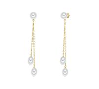 Valero Pearls - Ohrhänger Sterling Silber Süßwasser-Zuchtperle in Gelbgold Ohrringe Damen