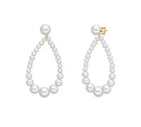 Valero Pearls Damen Perlenohrhänger aus 925/- Sterling Silber gelbvergoldet 14 Karat mit potato/button Süßwasser-Zuchtperle 1,0-4,5 mm Ohrringe