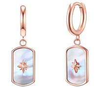 Valero Pearls Ohrhänger Edelstahl Perlmutt in Roségold 16,5 mm Damen