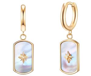 Valero Pearls Ohrhänger Edelstahl Perlmutt in Roségold 16,5 mm Damen
