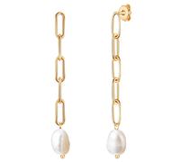 Valero Pearls Ohrhänger Edelstahl Süßwasser-Zuchtperle in Gelbgold 55,6 mm Damen