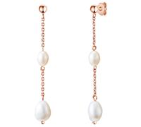 Valero Pearls Ohrhänger Edelstahl Süßwasser-Zuchtperle in Roségold 57,3 mm Damen