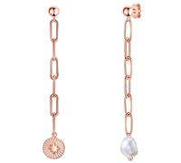 Valero Pearls Ohrhänger Edelstahl Süßwasser-Zuchtperle in Roségold 67,3 mm Damen