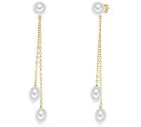 Valero Pearls - Ohrhänger Sterling Silber Süßwasser-Zuchtperle in Gelbgold Ohrringe Damen