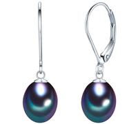 Valero Pearls Ohrhänger Sterling Silber Süßwasser-Zuchtperlen pfauenblau ca. 8,0-9,0 mm 25,0 Damen