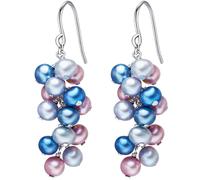 Valero Pearls Ohrhänger Süßwasser-Zuchtperlen blau violett silbergrau Wasserfalloptik 41,2 mm Damen