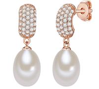 Valero Pearls Ohrstecker Rosévergoldet Süßwasser-Zuchtperlen weiß 22,0 mm Damen