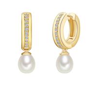 Valero Pearls Perlen-Creolen Damen gold, ONE SIZE