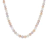 Valero Pearls Perlen-Kette aus Perlseide in Multicolor mit Süßwasser-Zuchtperle 60 cm Damen