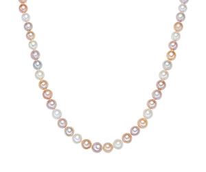Valero Pearls Perlen-Kette aus Perlseide in Multicolor mit Süßwasser-Zuchtperle 70 cm Damen